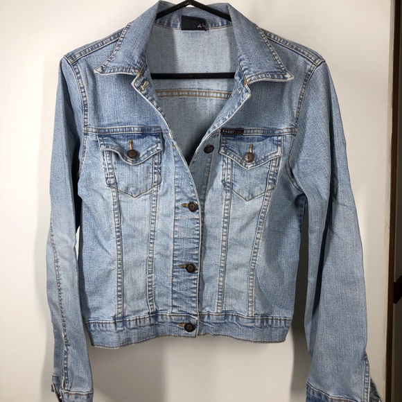 Angel Jean Jacket Distressed Denim Cropped Size Small - Picture 3 of 12